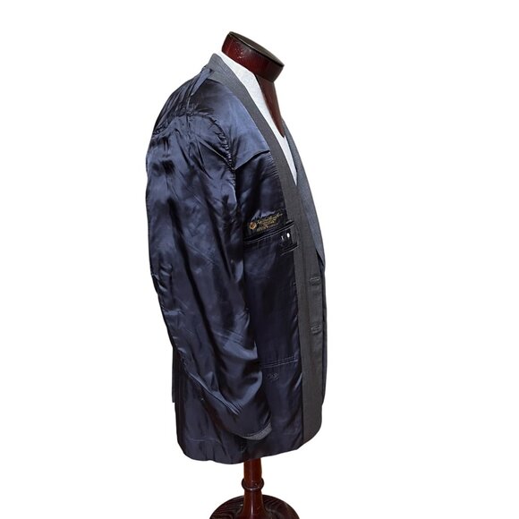 Hickey Freeman Boardroom Gray 100% Wool Two Button Suit Jacket Blazer Size 40R - Picture 9 of 14